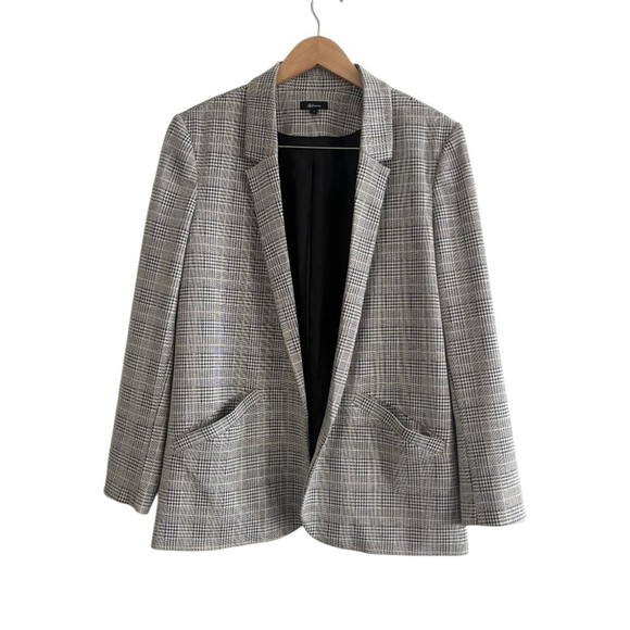 Reitmans Black and White Houndstooth Open Front Blazer - Picture 1 of 10